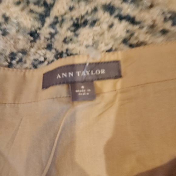 Ann Taylor Tan Cream Embellished Midi Skirt Sz 6 - Picture 5 of 6